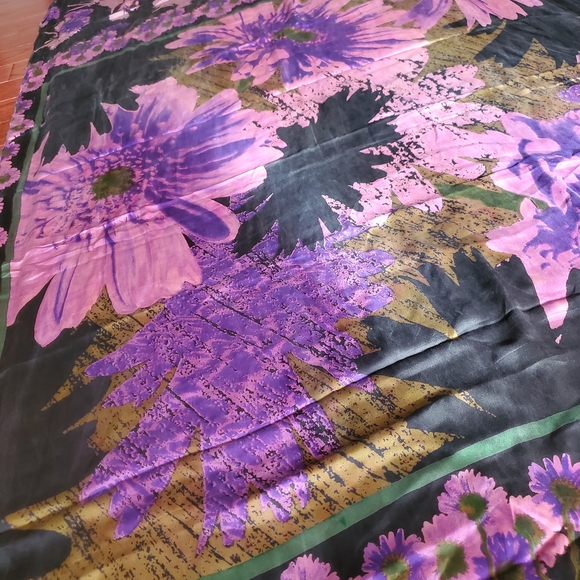 Women Authentic Satya Paul Pure Crepe Saree With Floral Theme Bollywood Designer - Picture 6 of 12